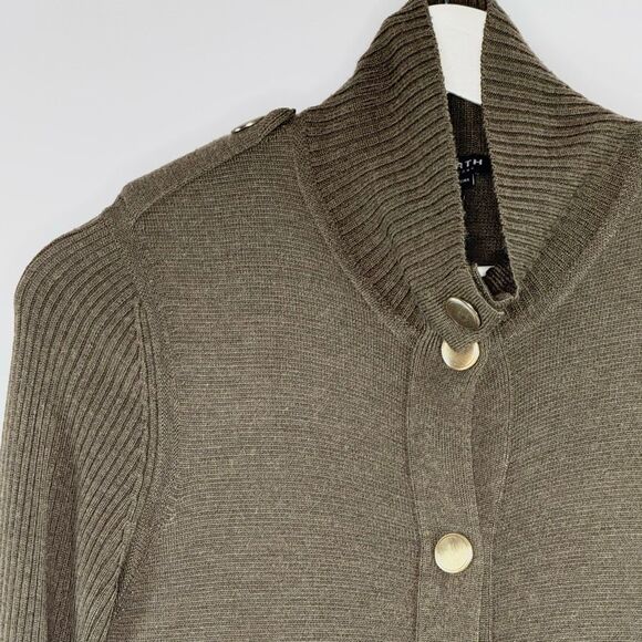 Worth Hunter Green Wool Military Style Long Button Down Cardigan - Women’s US s - Picture 3 of 9